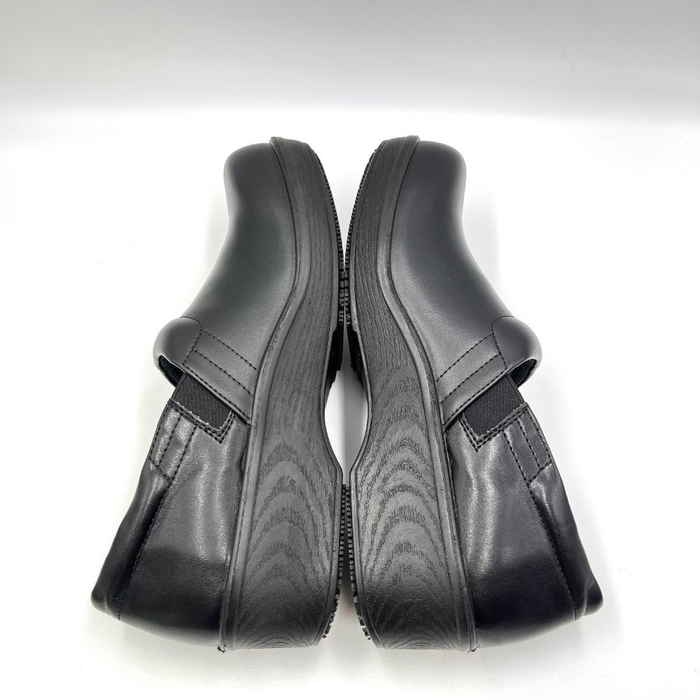 New Dr Scholls Womens Size 9 Black Leather Dynamo Slip On Work Mule Shoes Clogs‎ - Picture 7 of 13